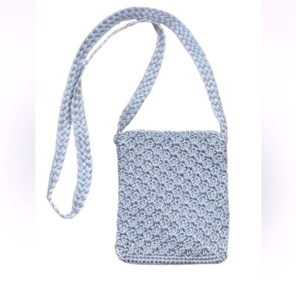 Simply Style women Crossbody Shoulder Purse Gray,Glitter Crochet Knit Hobo bag